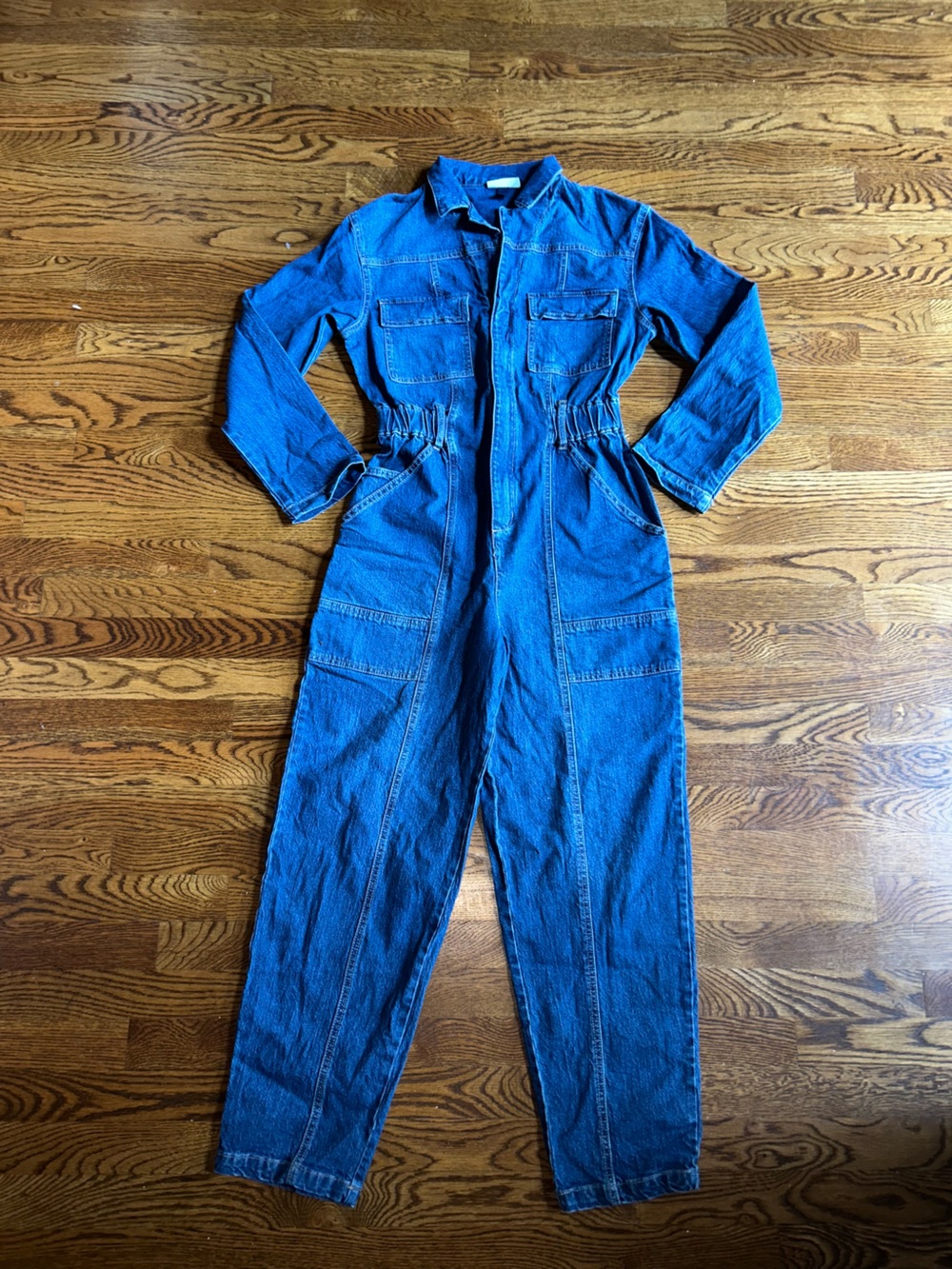 Universal Thread Denim Utility Jumpsuit Women’s Size 4 Blue Long Sleeve - Picture 3 of 7